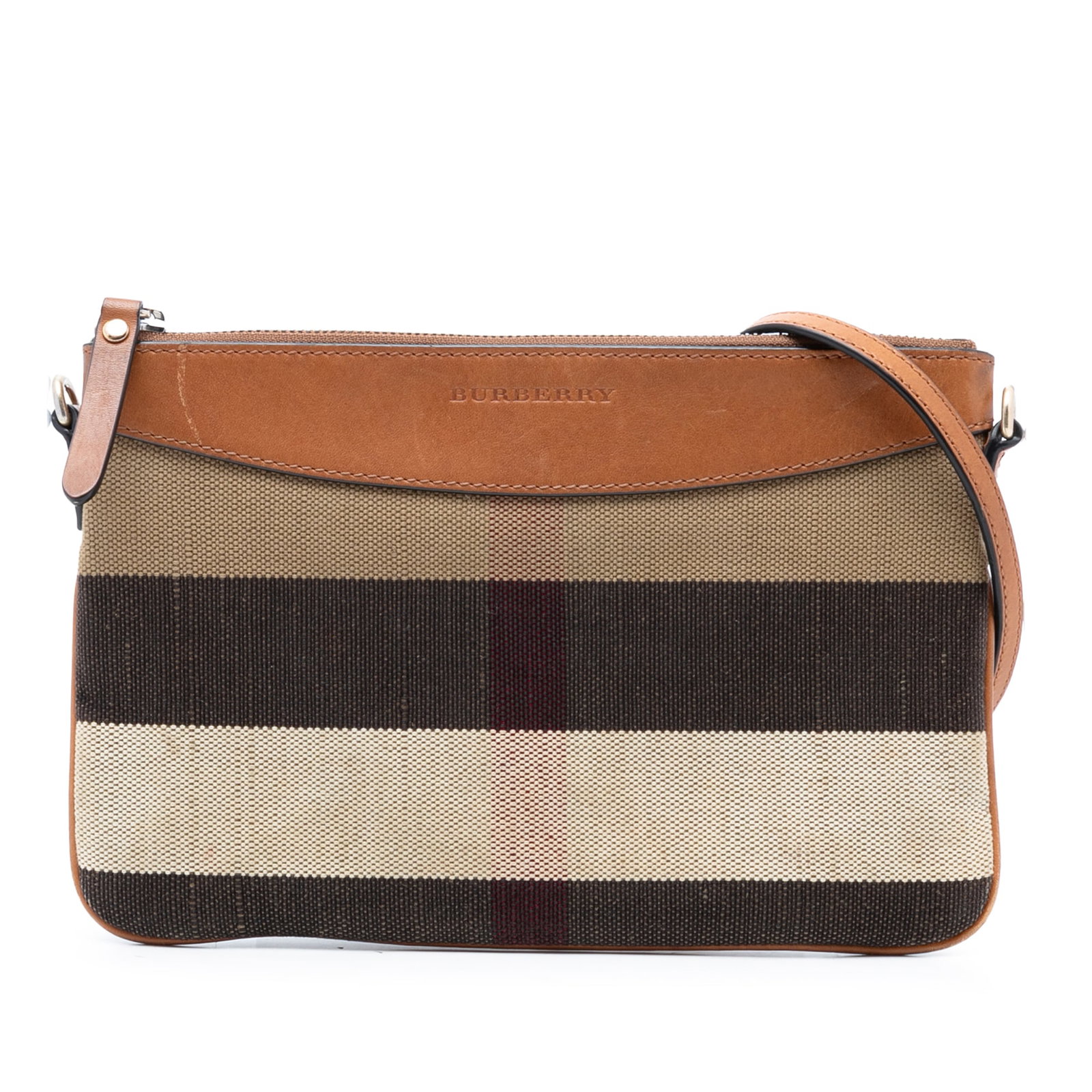 Burberry Peyton Crossbody Bag in Mega Check Canvas with Leather Trim: Burberry Peyton Crossbody Bag in Mega Check Canvas with Leather Trim This Burberry Mega Check Canvas Peyton Crossbody bag features a fabric body with leather trim, an adjustable flat leather strap, a 