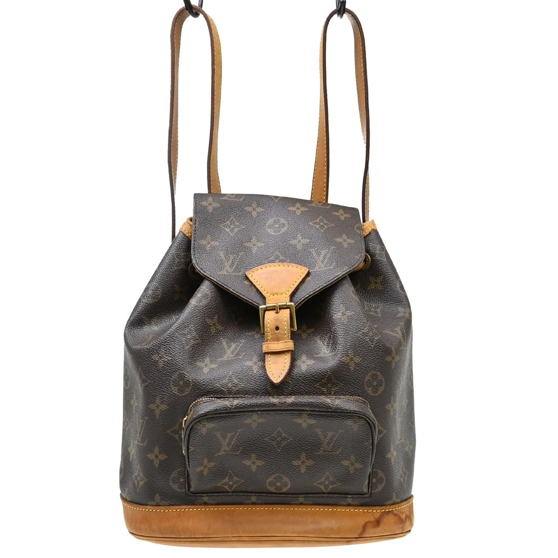 Louis Vuitton M51136 Montsouris MM Monogram Canvas Backpack: Louis Vuitton M51136 Montsouris MM Monogram Canvas Backpack Vintage Louis Vuitton Montsouris MM backpack bag in brown Monogram canvas with leather trim. This medium backpack features a flap with buckl