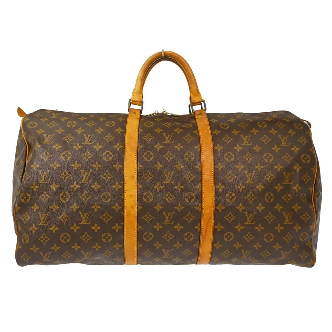 Louis Vuitton Keepall Unisex Brown Monogram Canvas Bag: Louis Vuitton Keepall Unisex Brown Monogram Canvas Bag Louis Vuitton Keepall in brown monogram canvas. This unisex bag is made in France and shows fair overall condition with visible wear from use. Ex