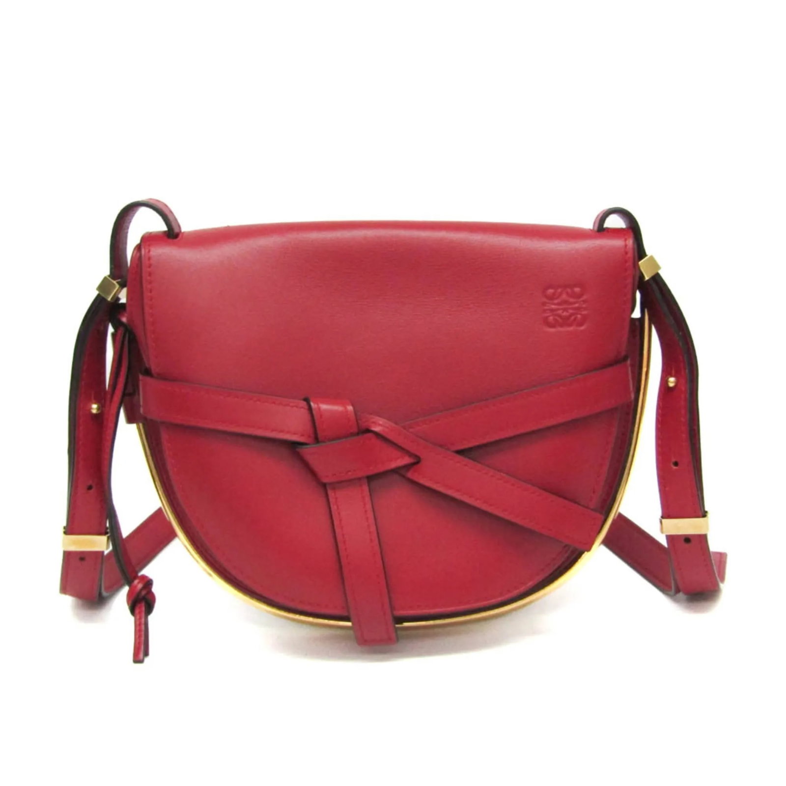 Loewe Metal Gate Red Leather Handbag: Loewe Metal Gate Red Leather Handbag A Loewe Metal Gate bag in red leather with a clean, structured look. Made in Spain, this piece is presented in very good vintage condition with honest wear, includ