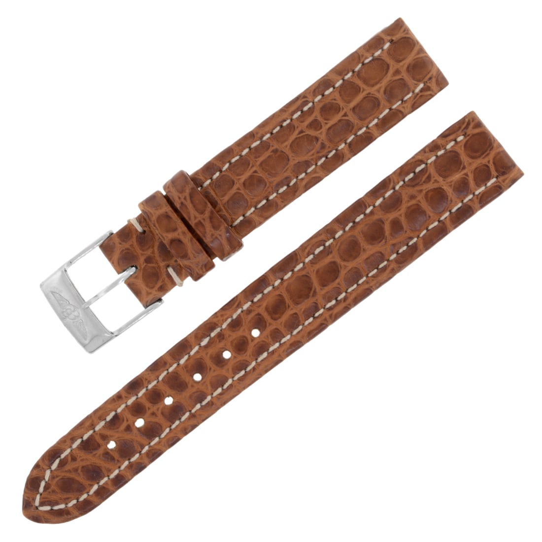 Breitling 500P Ladies Brown Alligator Leather Watch Band 15-14mm: Breitling 500P Ladies Brown Alligator Leather Watch Band 15-14mm Enhance your Breitling watch with this genuine alligator leather band. This pre-owned band showcases a rich brown color and is designed