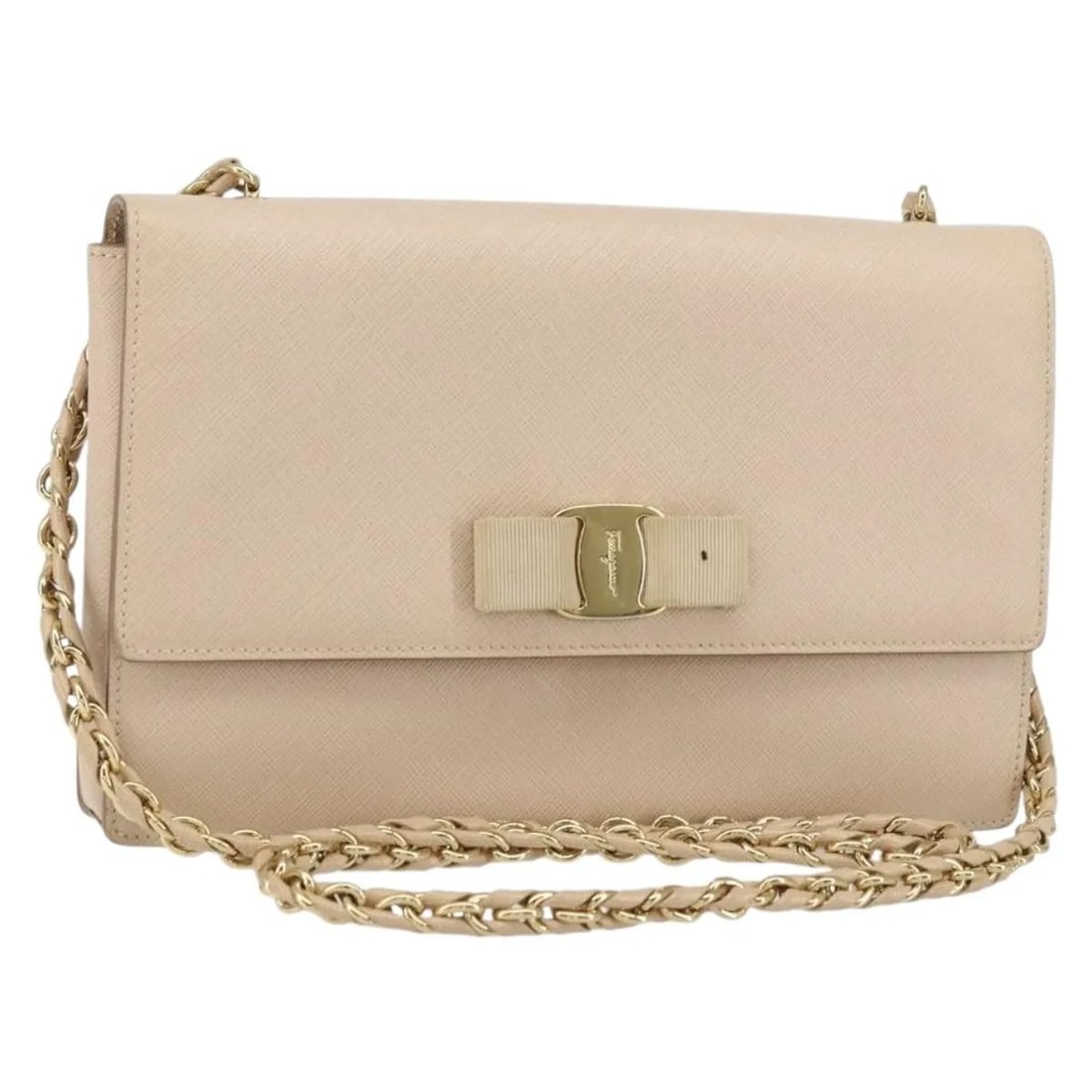 Salvatore Ferragamo Vala Chain pink leather shoulder bag: Salvatore Ferragamo Vala Chain pink leather shoulder bag This Salvatore Ferragamo Vala Chain Shoulder bag is crafted from pink leather and designed for women. It features a chain shoulder strap and of