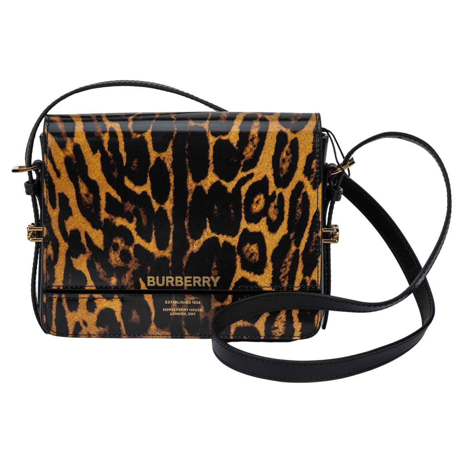 Burberry Cheetah Print Grace Crossbody Bag with Dust Cover: Burberry Cheetah Print Grace Crossbody Bag with Dust Cover Introducing the Burberry Cheetah Print Grace Bag, a stylish and versatile accessory perfect for any occasion. This brand new crossbody bag fe