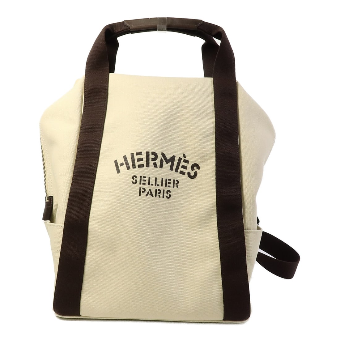 Hermes Groom Beige Sable Polyamide Cotton Rucksack Backpack PHW (1 of 13)