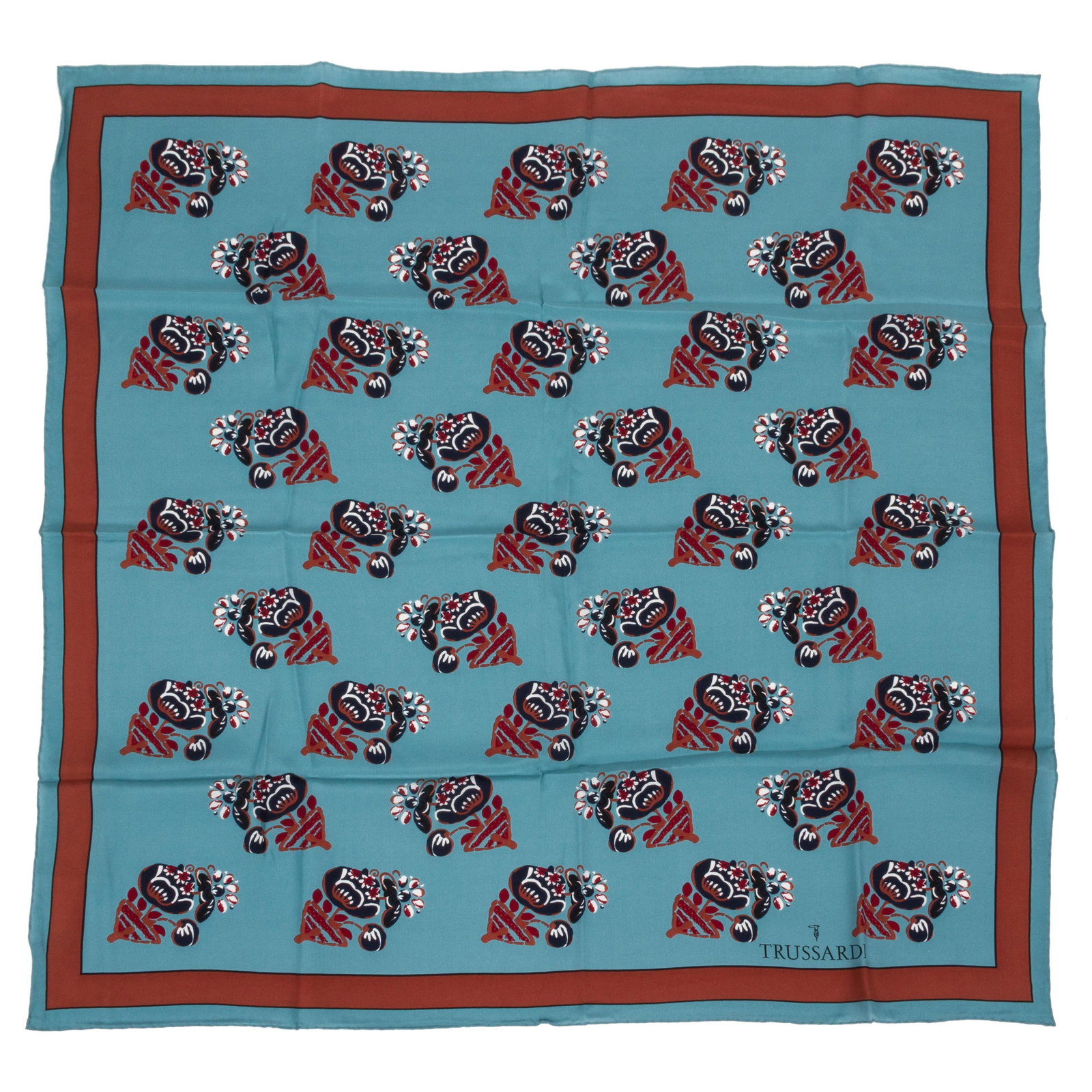 Trussardi Avio Brown Silk Twill Scarf New 35x35 in Italy: Trussardi Avio Brown Silk Twill Scarf New 35x35 in Italy Elevate your accessory collection with this exquisite Trussardi scarf, crafted from luxurious silk twill. This brand new scarf features a sophi