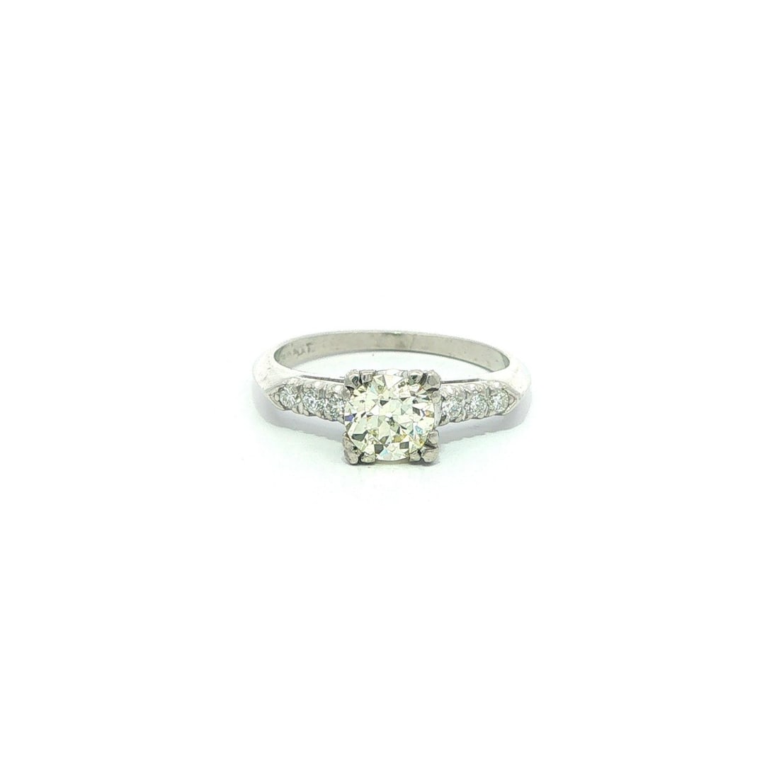 Platinum vintage diamond solitaire ring 0.94 ctw size 6.5 (1 of 12)