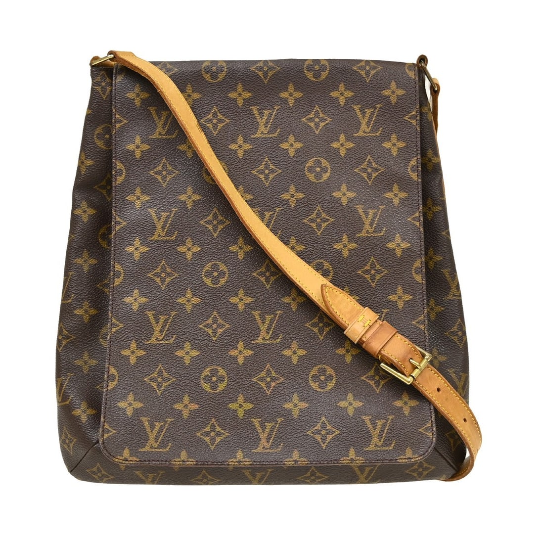 Louis Vuitton Musette Monogram Canvas Shoulder Bag M51256: Louis Vuitton Musette Monogram Canvas Shoulder Bag M51256 Vintage Louis Vuitton Musette shoulder bag in brown Monogram canvas with leather strap and zip closure. The bag shows reasonable wear and tear