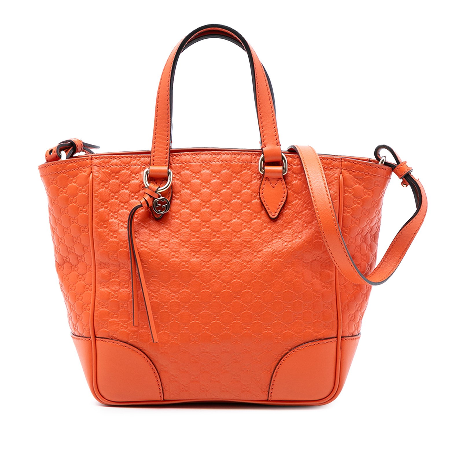 Gucci Bree Small Orange Embossed Leather Satchel with Detachable Strap (1 of 7)
