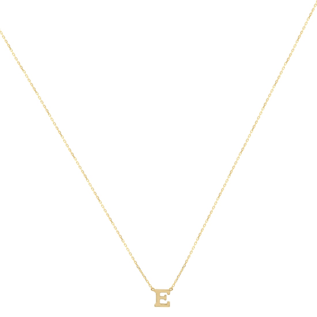 Rachel Koen 14k Yellow Gold 'E' Pendant Necklace with Diamond: Rachel Koen 14k Yellow Gold 'E' Pendant Necklace with Diamond This elegant Rachel Koen necklace features a stunning 'E' letter pendant crafted from 14k yellow gold, showcasing a beautiful natural diam