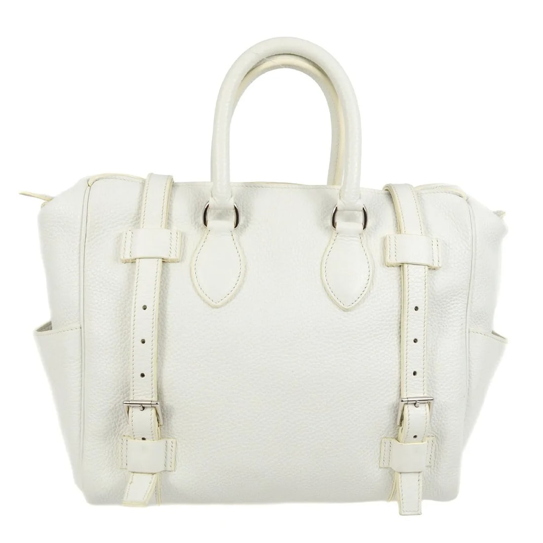 White Leather Hermes Pursangle Handbag 32cm by 28cm by 15cm (1 of 6)