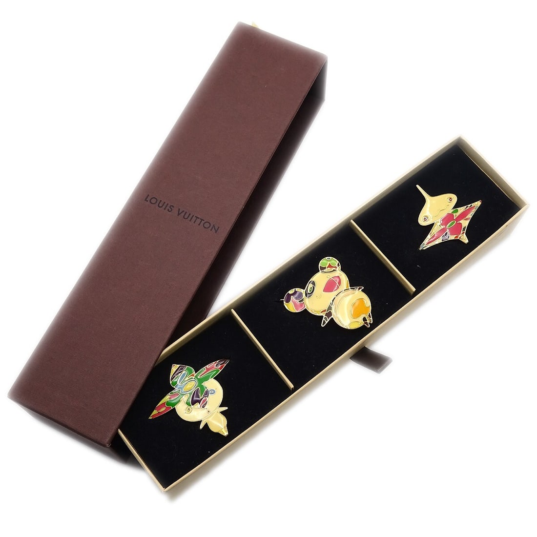 Louis Vuitton M92595 Gold Plated Hair Barrette Panda Onion Head Flower Boy (1 of 5)