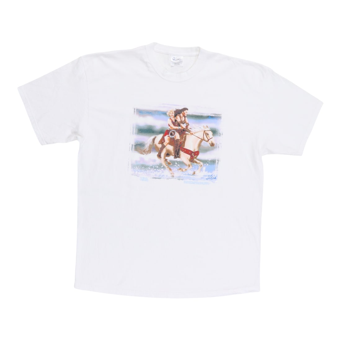 Vintage 1990s Xena Warrior Princess White Cotton T Shirt Extra Large (1 of 4)