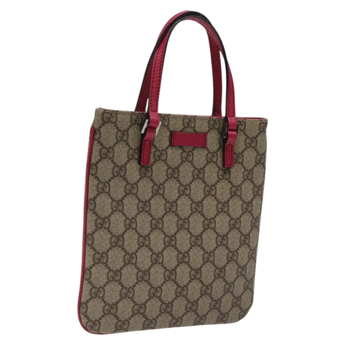 Gucci Beige PVC Leather Mini Handbag 114600 Italy: Gucci Beige PVC Leather Mini Handbag 114600 Italy This GUCCI GG Supreme mini handbag features a beige PVC leather and GG canvas exterior. Designed for women, it was crafted in Italy and showcases a co