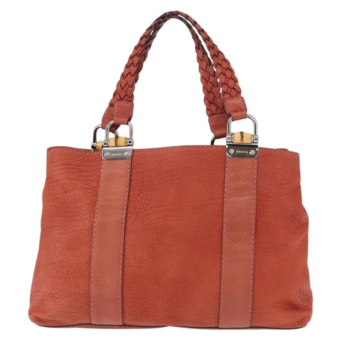 Gucci Red Leather Bag with Bamboo Handle Vintage Style (1 of 18)