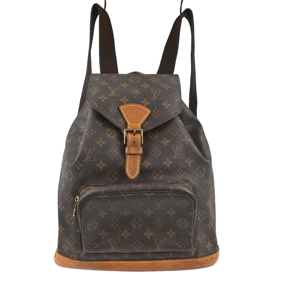 Louis Vuitton M51135 Montsouris GM Monogram Canvas Backpack: Louis Vuitton M51135 Montsouris GM Monogram Canvas Backpack Vintage Louis Vuitton Montsouris GM backpack in brown Monogram canvas with leather trim. This unisex backpack features a buckle and drawstri