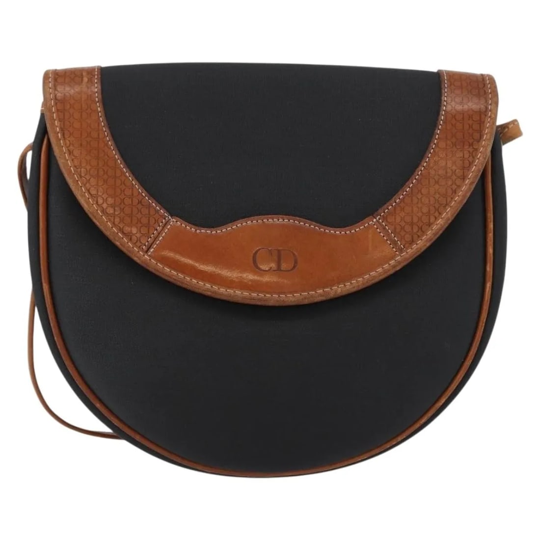 Black Canvas Shoulder Bag Christian Dior Vintage: Black Canvas Shoulder Bag Christian Dior Vintage This Christian Dior vintage shoulder bag features black canvas material and is designed for women. The bag shows signs of use, including loss of shape,