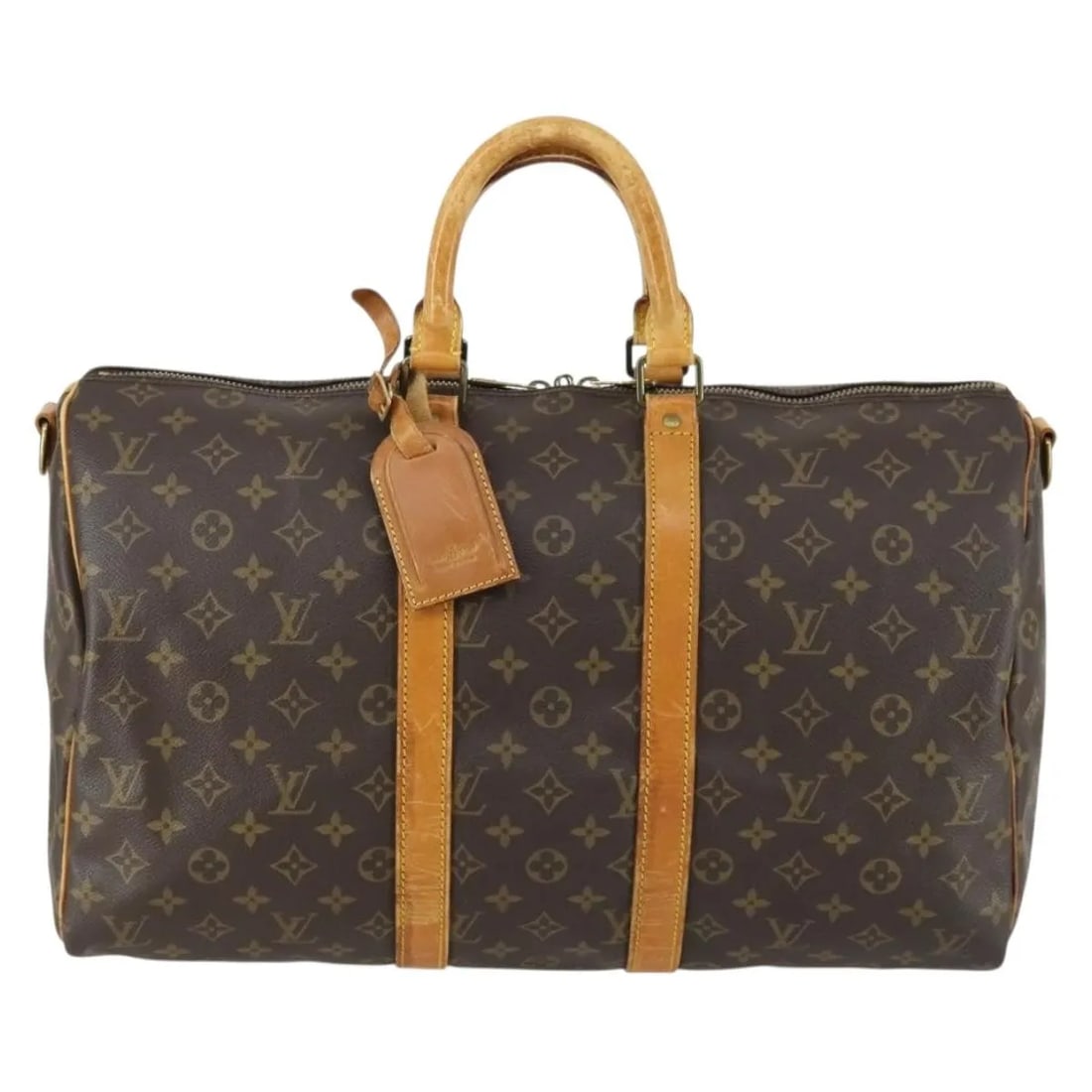 Louis Vuitton Monogram Canvas Keepall Bandouliere Travel Bag Brown: Louis Vuitton Monogram Canvas Keepall Bandouliere Travel Bag Brown This Louis Vuitton Keepall Bandouliere Bag features the signature Monogram Canvas in brown and is designed for unisex use. The bag sh