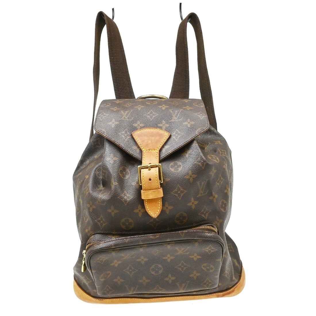 Louis Vuitton Montsouris GM Monogram Canvas Backpack M51135: Louis Vuitton Montsouris GM Monogram Canvas Backpack M51135 Vintage Louis Vuitton Montsouris GM backpack in brown Monogram canvas with leather trim. This unisex bag features a buckle and drawstring cl