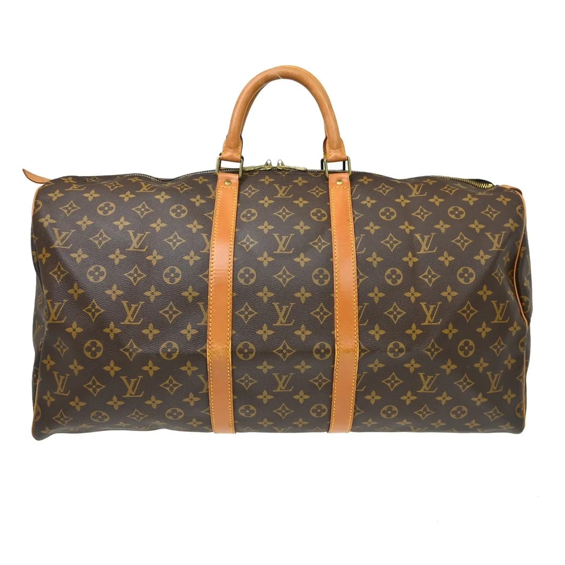 Louis Vuitton Keepall Canvas Travel Bag 55cm x 30cm x 25cm: Louis Vuitton Keepall Canvas Travel Bag 55cm x 30cm x 25cm This Louis Vuitton Keepall Bag features the iconic Monogram canvas in brown. Designed as a unisex travel bag, it offers ample space and class