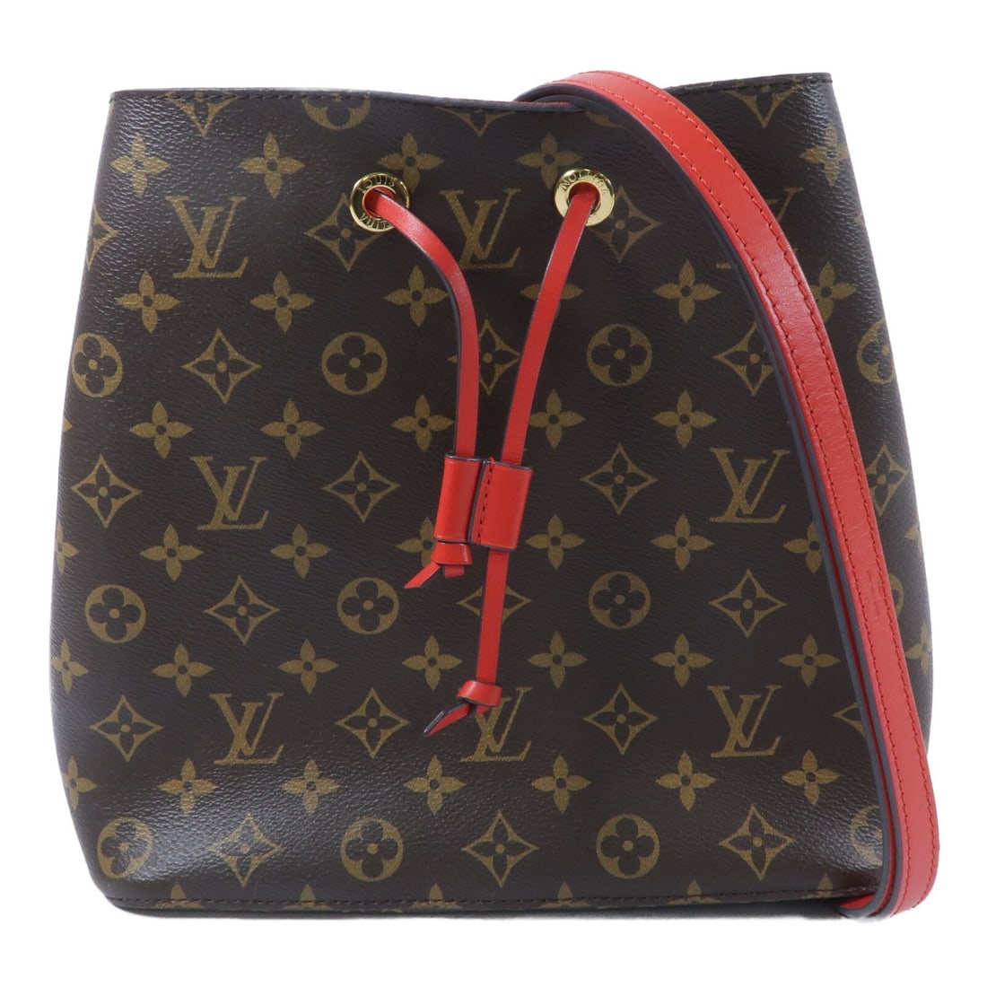 Louis Vuitton Neo Noe Monogram Shoulder Bag Red PVC Coated Canvas (1 of 13)