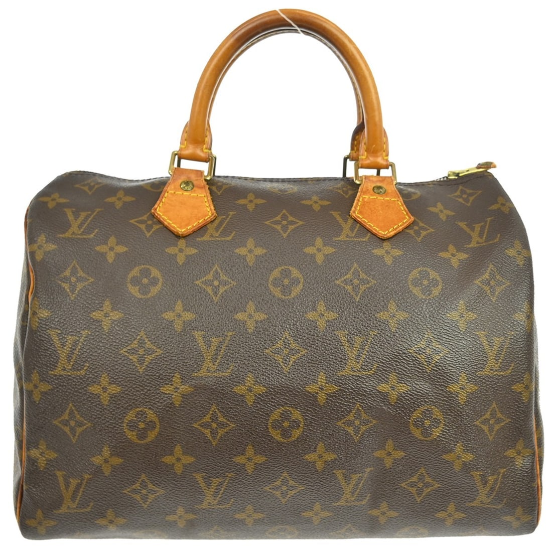 Louis Vuitton Speedy 30 Monogram Canvas Satchel M41526: Louis Vuitton Speedy 30 Monogram Canvas Satchel M41526 Vintage Louis Vuitton Speedy 30 handbag in Monogram canvas with leather trim and double handles. This satchel-style top handle bag features a zip