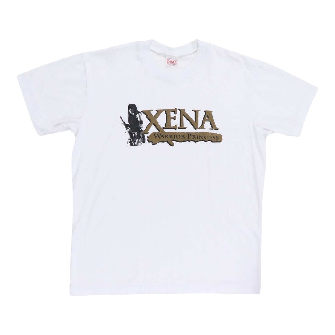 Vintage 1990s Xena Warrior Princess White Cotton T-Shirt Size XL: Vintage 1990s Xena Warrior Princess White Cotton T-Shirt Size XL This original vintage Xena Warrior Princess shirt from the 1990s is an authentic piece, not a modern reproduction. Made from 100% cotto