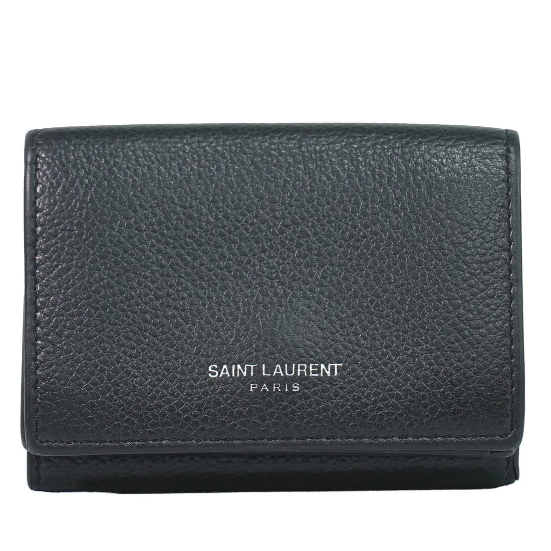 Saint Laurent Compact Leather Wallet Black Unisex: Saint Laurent Compact Leather Wallet Black Unisex Saint Laurent Compact wallet in black matelasse leather. This unisex piece is made in Italy and remains in good overall condition with visible signs o