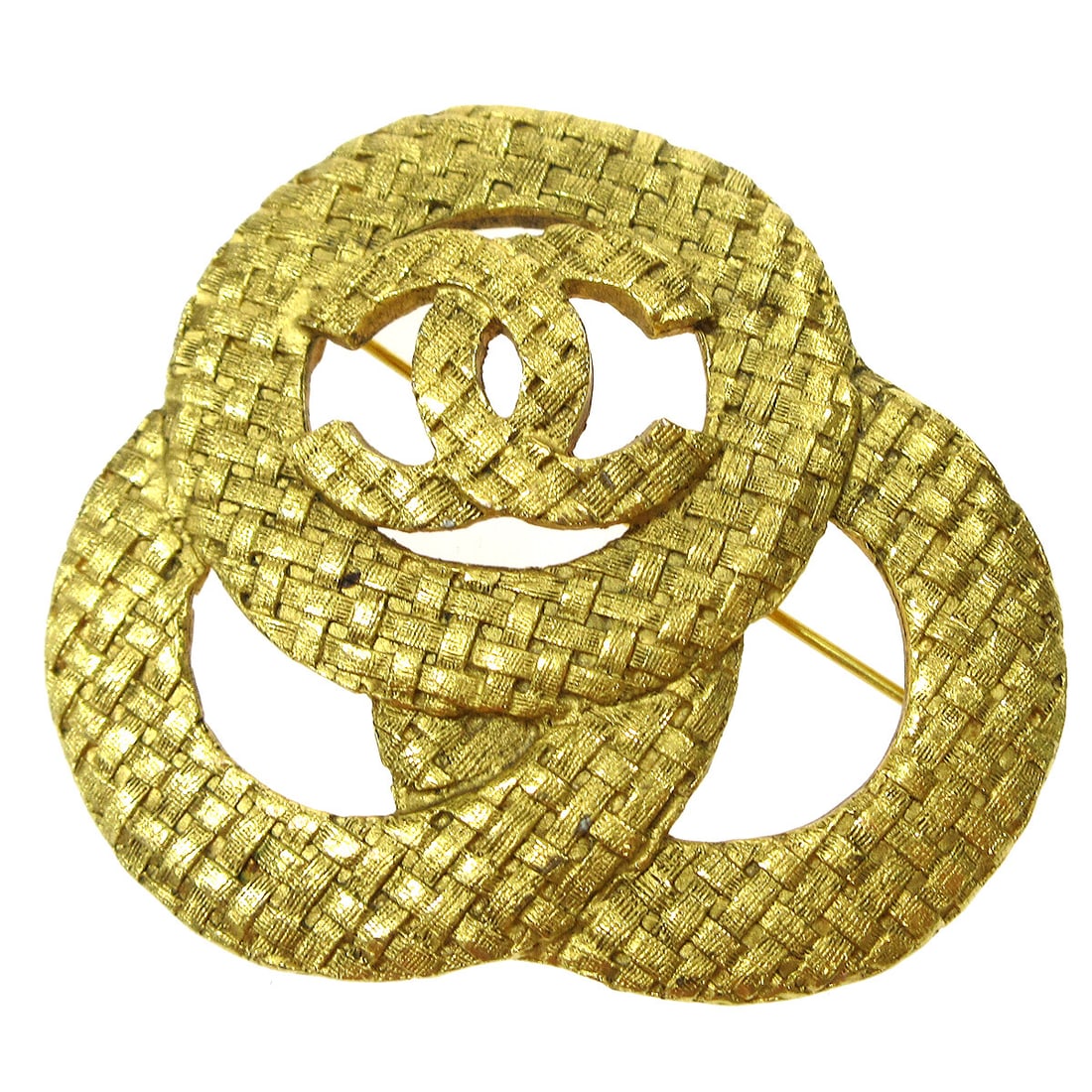Chanel CC Logo Gold Plated Brooch Pin 1255 29: Chanel CC Logo Gold Plated Brooch Pin 1255 29 Gold-plated CHANEL CC logo brooch pin made in France. This brooch features a gold-tone finish and is described as being in great to excellent condition. S