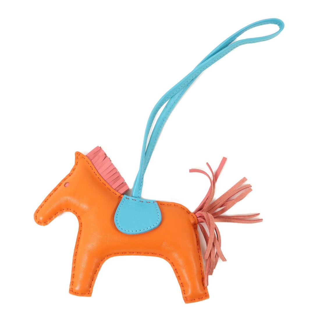 Hermes Rodeo MM Lambskin Charm Orange Blue Pink (1 of 9)