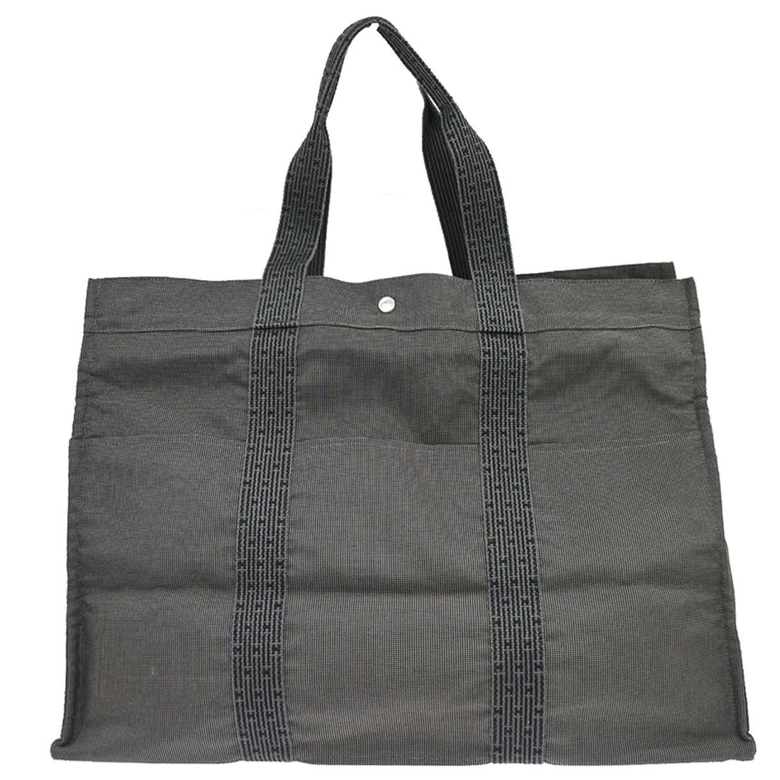 HERMES Herline TGM Extra Large Gray Canvas Tote Bag: HERMES Herline TGM Extra Large Gray Canvas Tote Bag Extra-large Hermes Herline Tote TGM handbag in gray canvas with double handles and silver-color hardware. Made in France, this women's tote features