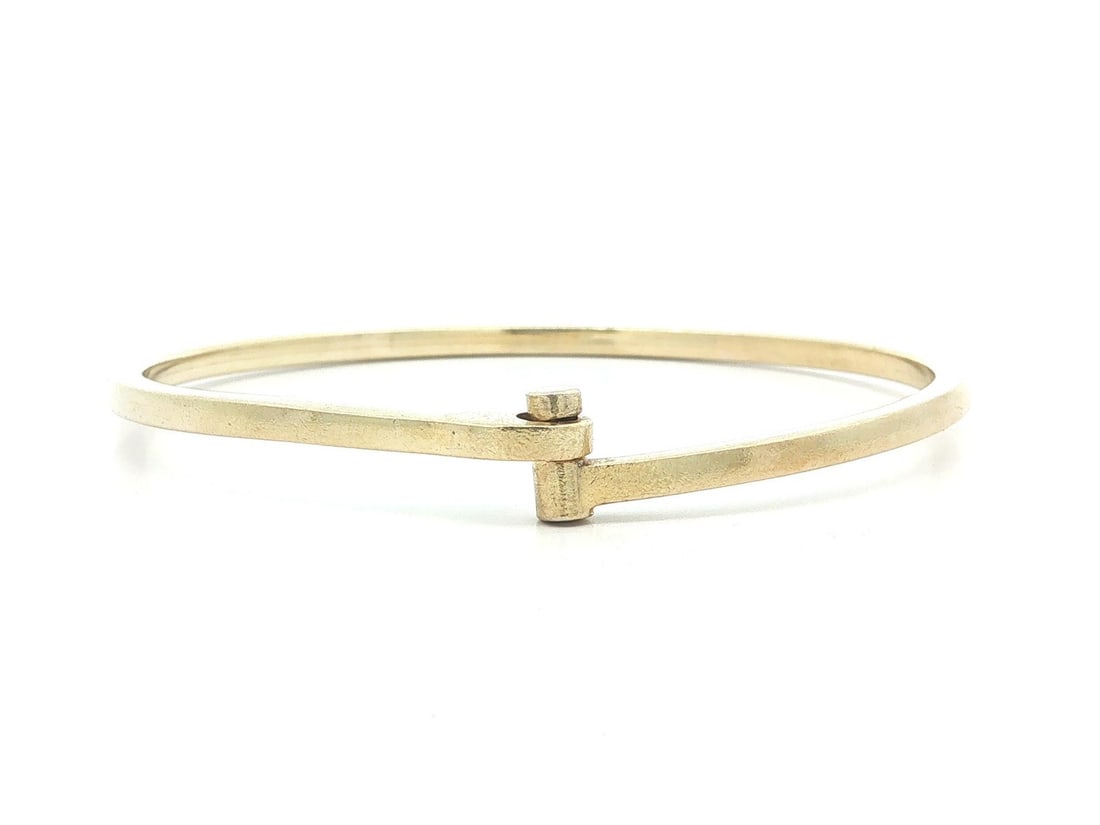 Miansai 925 Sterling Silver Hook Clasp Bangle Bracelet 6.5 in (1 of 11)