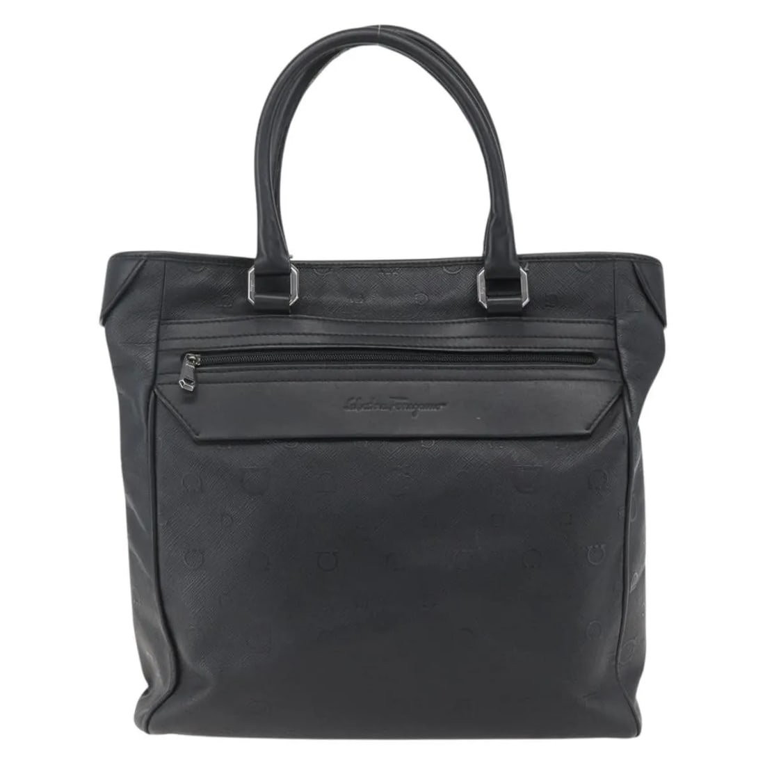 Black Leather Tote Bag Salvatore Ferragamo Vintage: Black Leather Tote Bag Salvatore Ferragamo Vintage This Salvatore Ferragamo vintage tote bag is crafted from black leather and designed for women. It features a spacious interior with multiple pockets