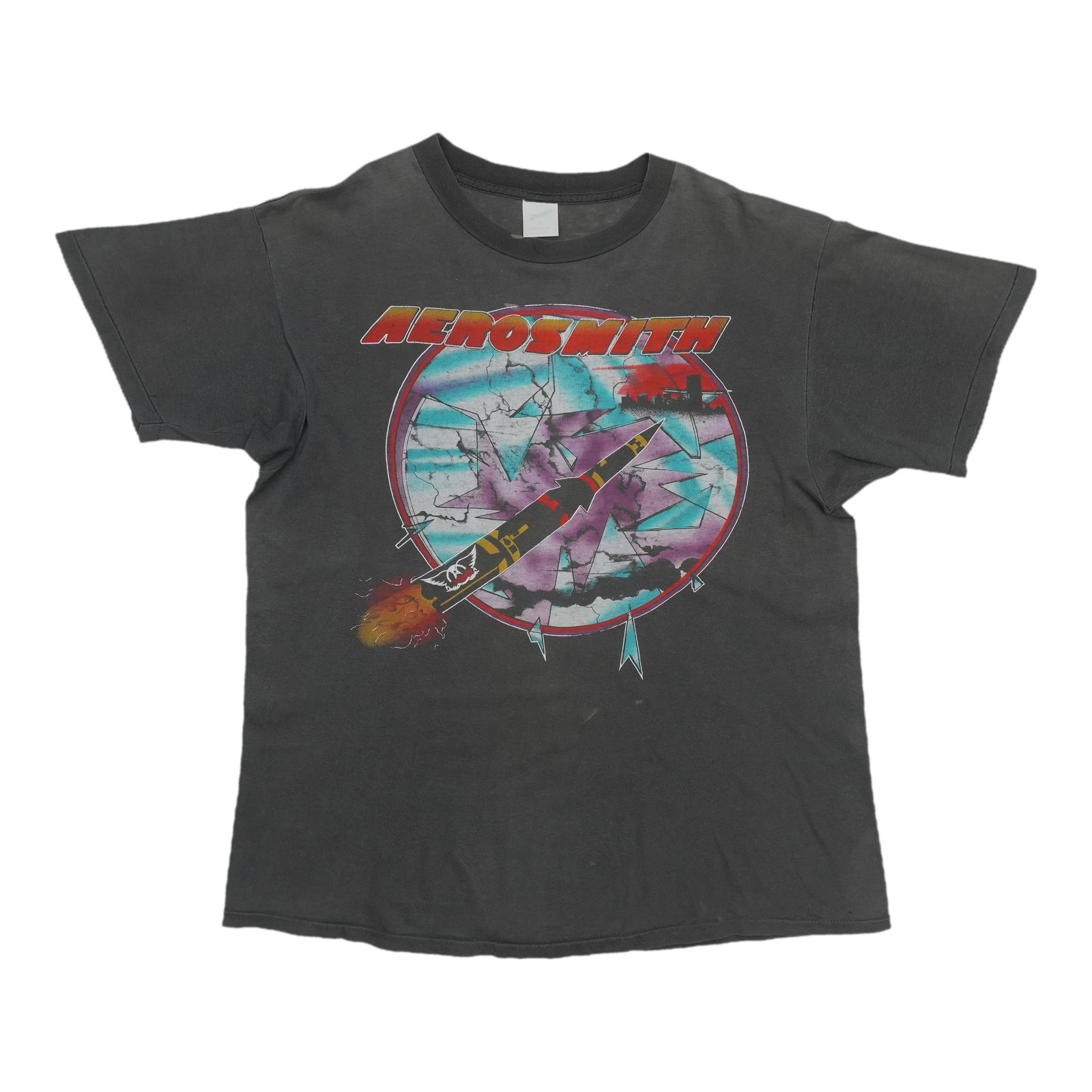 Vintage 1985 Aerosmith concert tee black XL cotton (1 of 9)