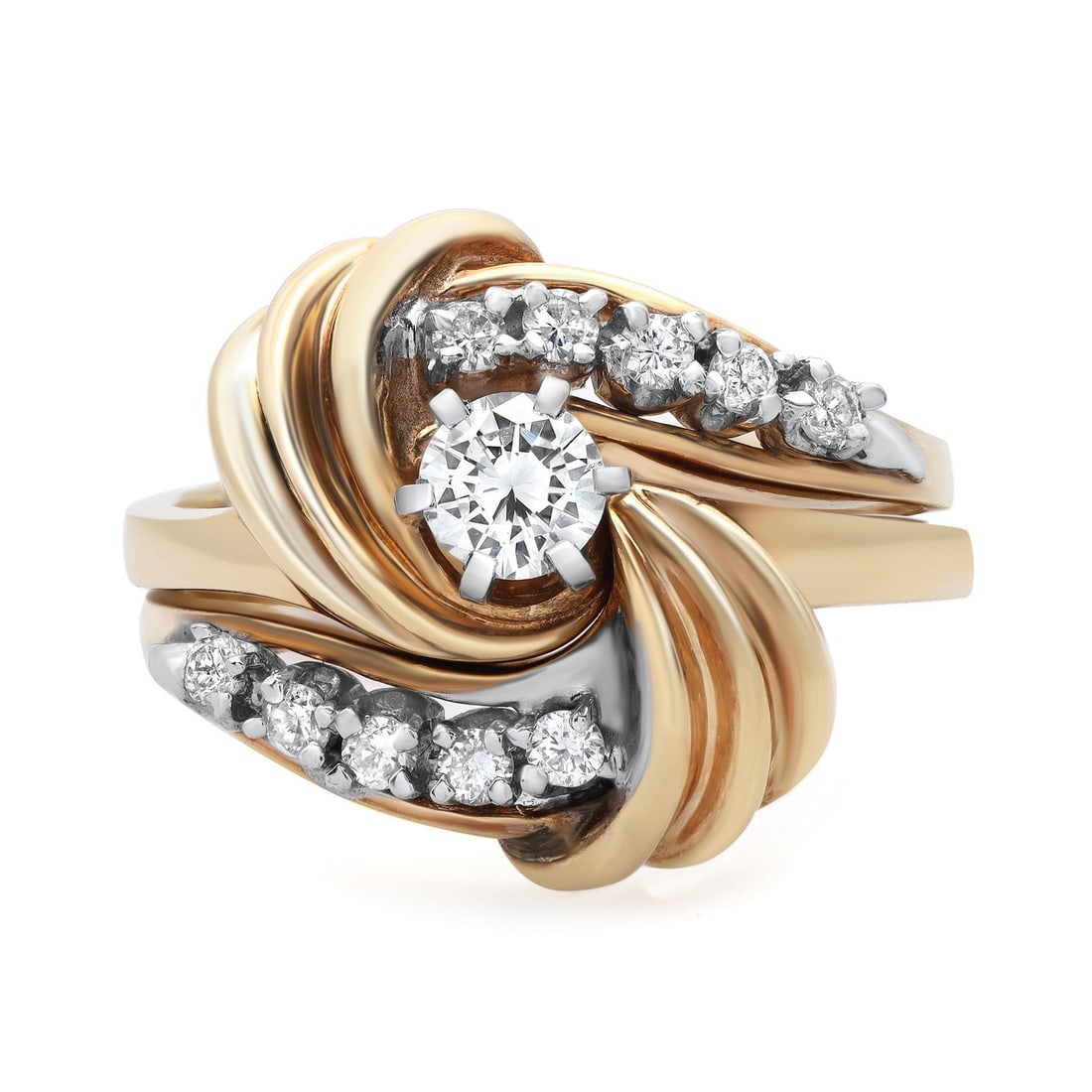 Rachel Koen 0.60Ct Diamond Engagement Ring Set 14K Yellow Gold Size 6.25 Adjustable: Rachel Koen 0.60Ct Diamond Engagement Ring Set 14K Yellow Gold Size 6.25 Adjustable This stunning engagement ring set by Rachel Koen is expertly crafted in 14K yellow gold. It features a total of