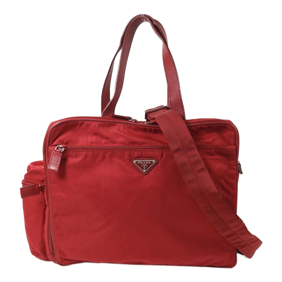 Prada Tessuto Nylon Red 2 Way Shoulder Bag VS059S (1 of 18)
