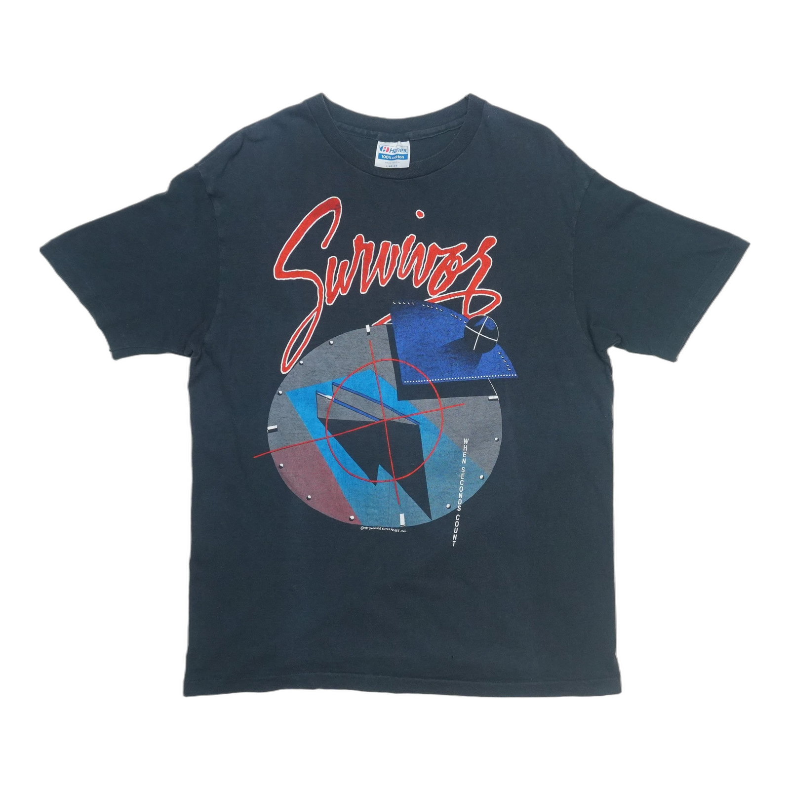 Vintage 1987 Survivor Band Tee Large Black Cotton (1 of 5)