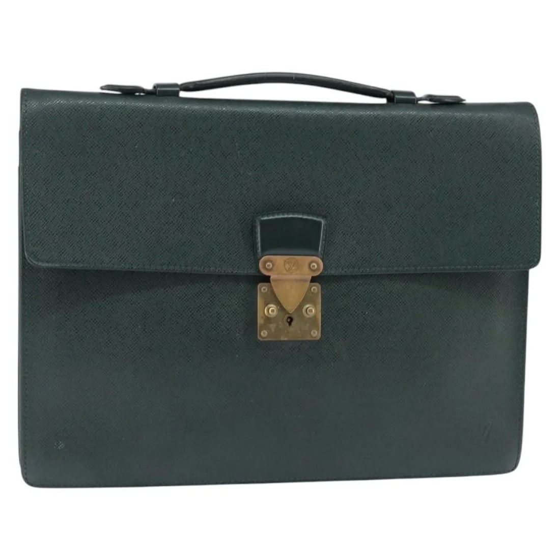 Louis Vuitton Serviette Kourad Taiga Leather Briefcase Green (1 of 18)