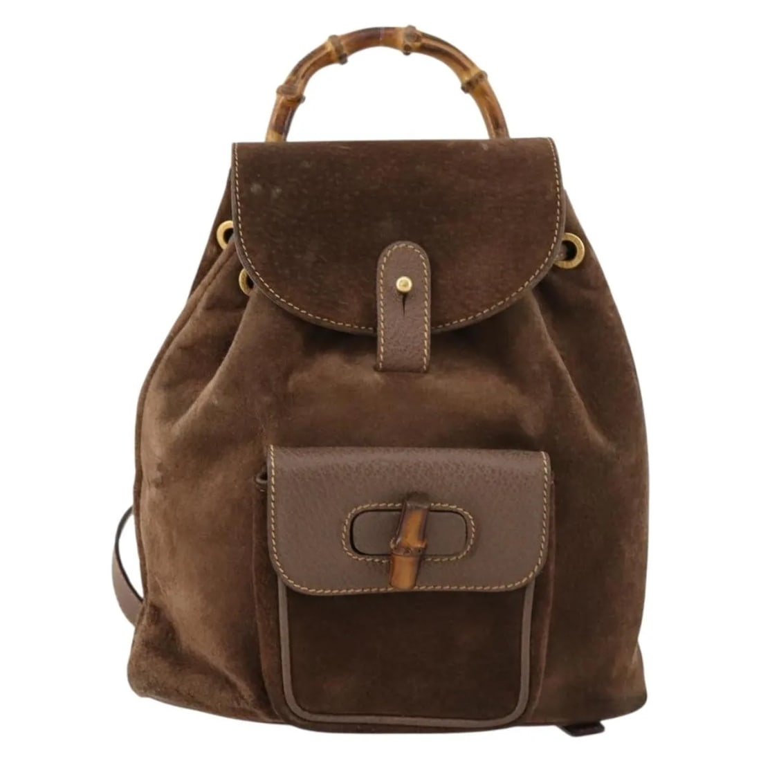 Gucci Bamboo Backpack Brown Suede Womens Bag (1 of 18)