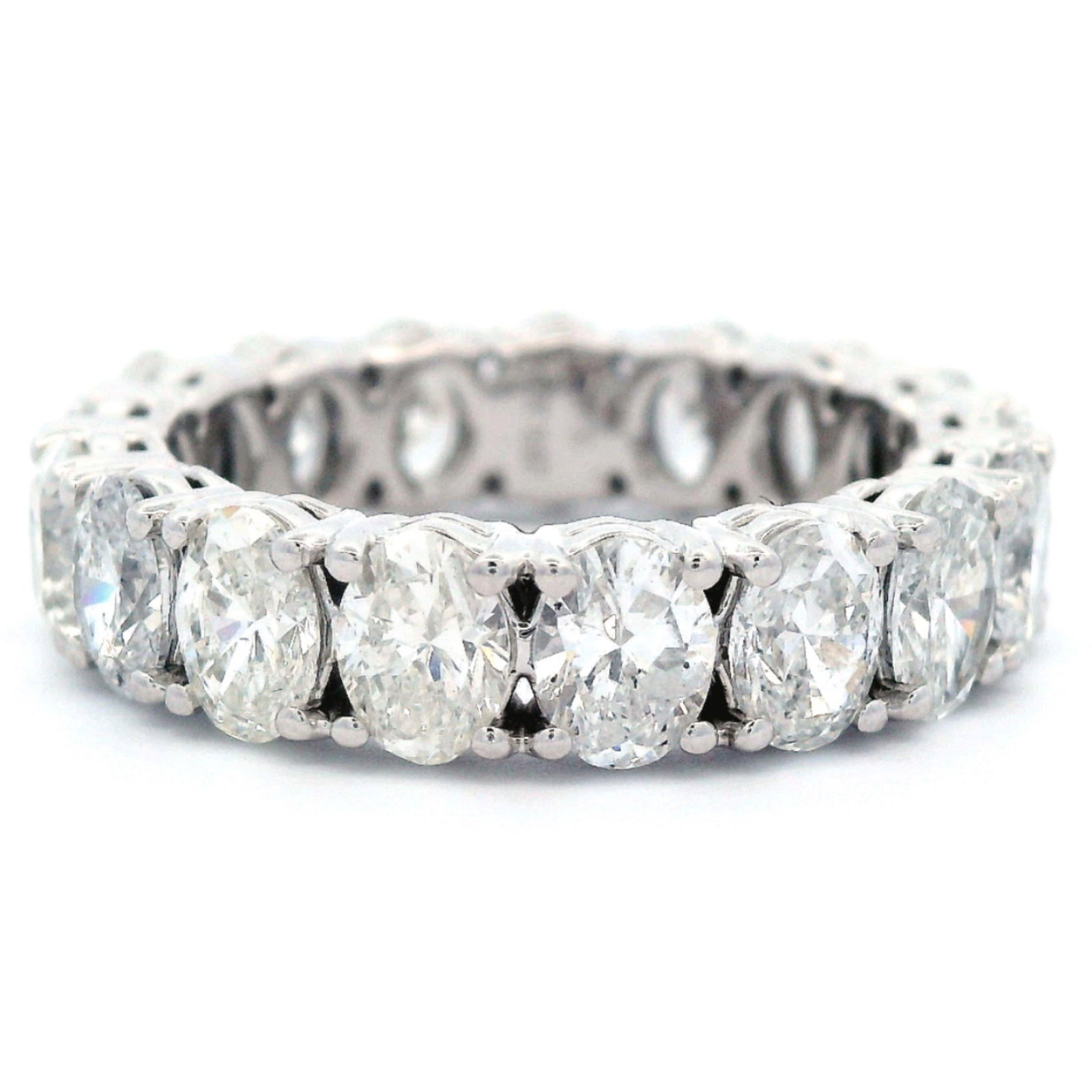 5.13ct Oval Diamond Eternity Band 18k White Gold - 4
