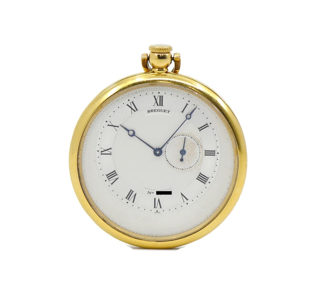 Breguet 18K Yellow Gold Pocket Watch Ref 1840/2 Authentic: Breguet 18K Yellow Gold Pocket Watch Ref 1840/2 Authentic Discover the elegance of this Breguet 18K Yellow Gold Pocket Watch, model 1840/2. This exquisite timepiece features a classic mechanical (auto