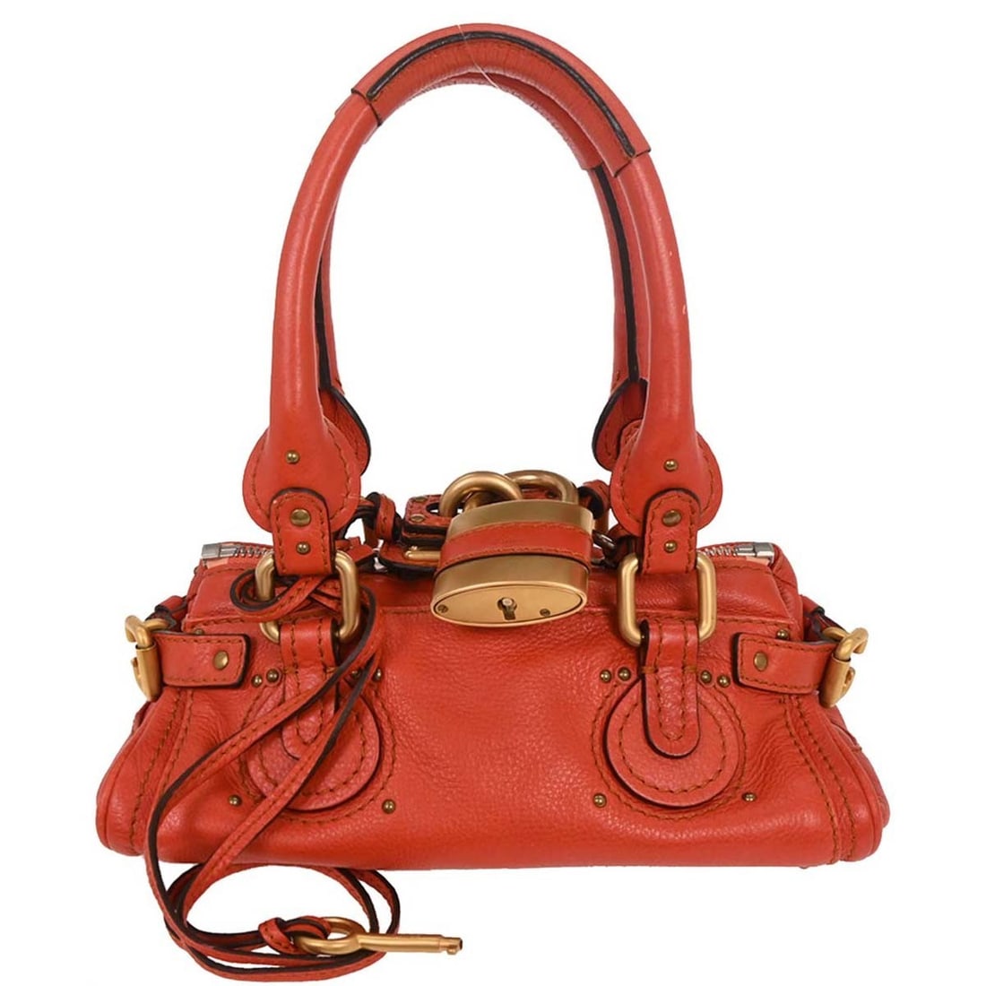 Chloe Paddington Mini Leather Top Handle Bag Vermilion Red (1 of 10)