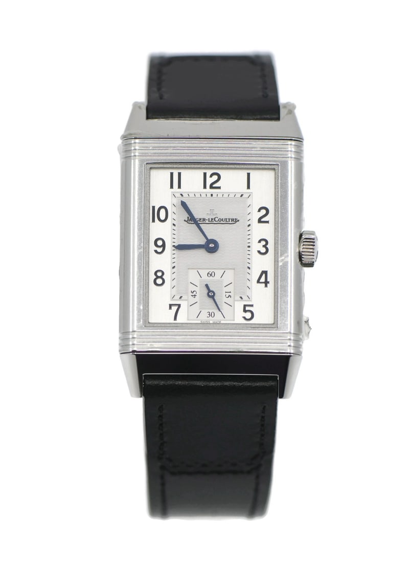Jaeger-LeCoultre Reverso Classic Manual Wind Steel Wristwatch Q3868520: Jaeger-LeCoultre Reverso Classic Manual Wind Steel Wristwatch Q3868520 This Jaeger LeCoultre Reverso Classic Small wristwatch features a stainless steel case with a smooth silver bezel and a solid cas