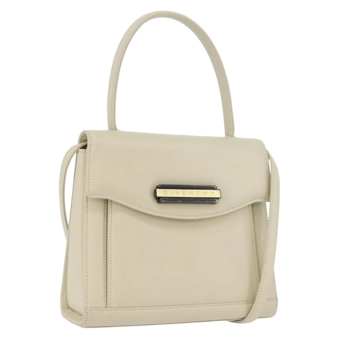 Givenchy Vintage Beige Leather Handbag 20cm x 17cm x 7cm (1 of 18)