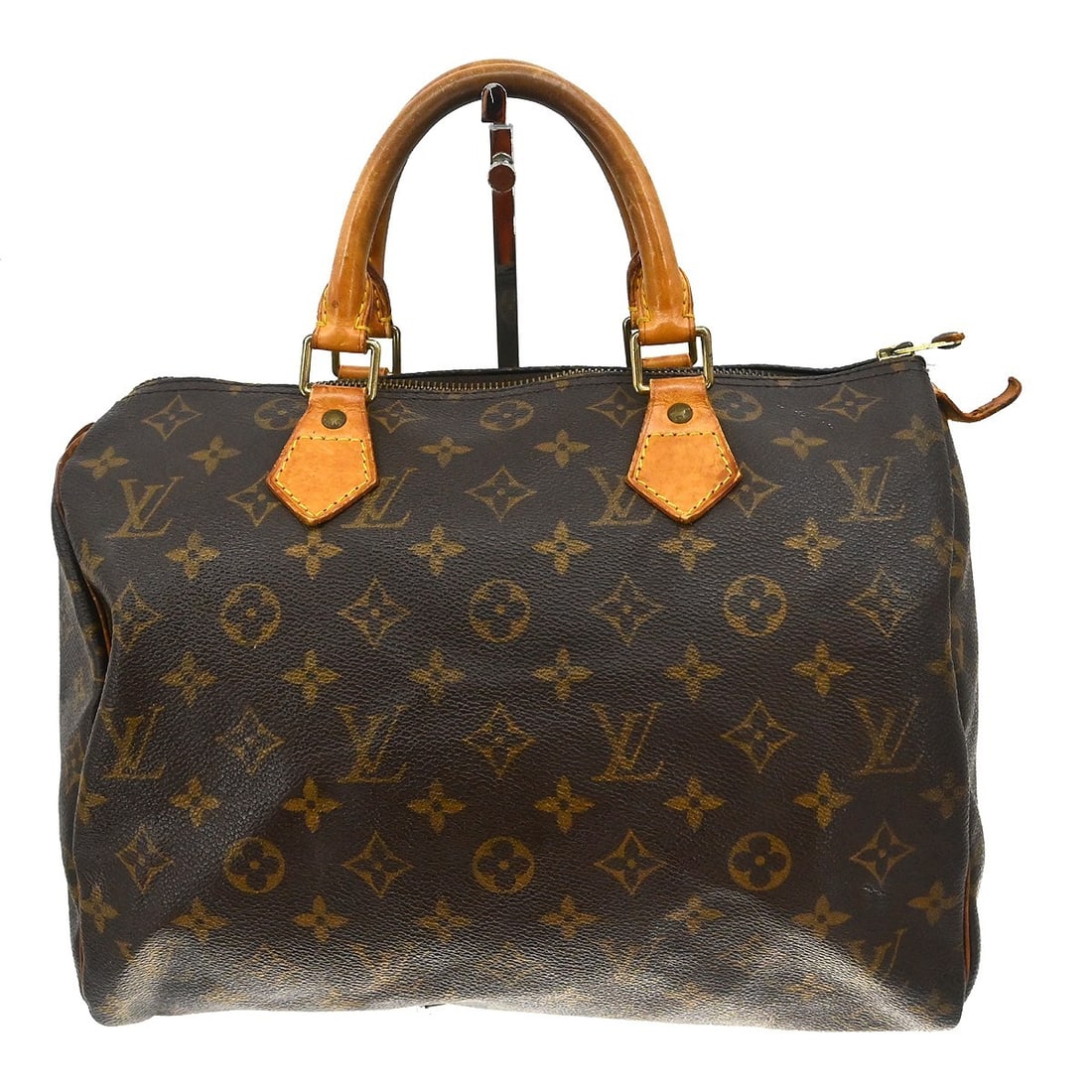 Louis Vuitton Speedy 30 Monogram Canvas Satchel M41526 France: Louis Vuitton Speedy 30 Monogram Canvas Satchel M41526 France Vintage Louis Vuitton Speedy 30 handbag in Monogram canvas with leather double handles and a zip-top closure. This satchel-style top handl