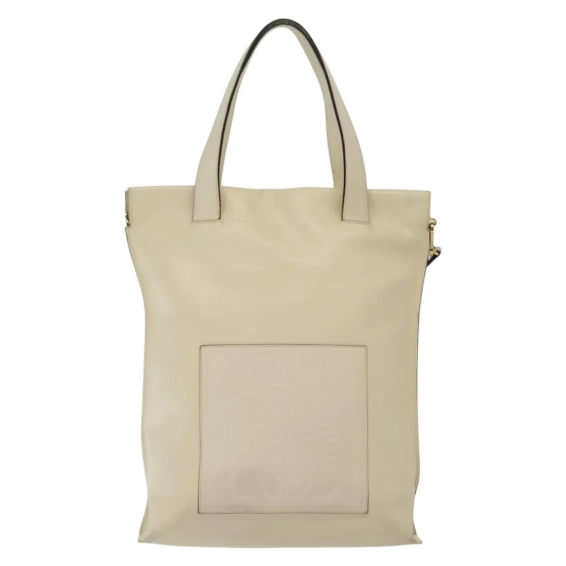 Leather Tote Bag Loewe Shopper in Ecru for Women: Leather Tote Bag Loewe Shopper in Ecru for Women This pre-owned Loewe Shopper Tote is crafted from leather in an ecru color. Designed for women, the tote features a spacious interior and comes with
