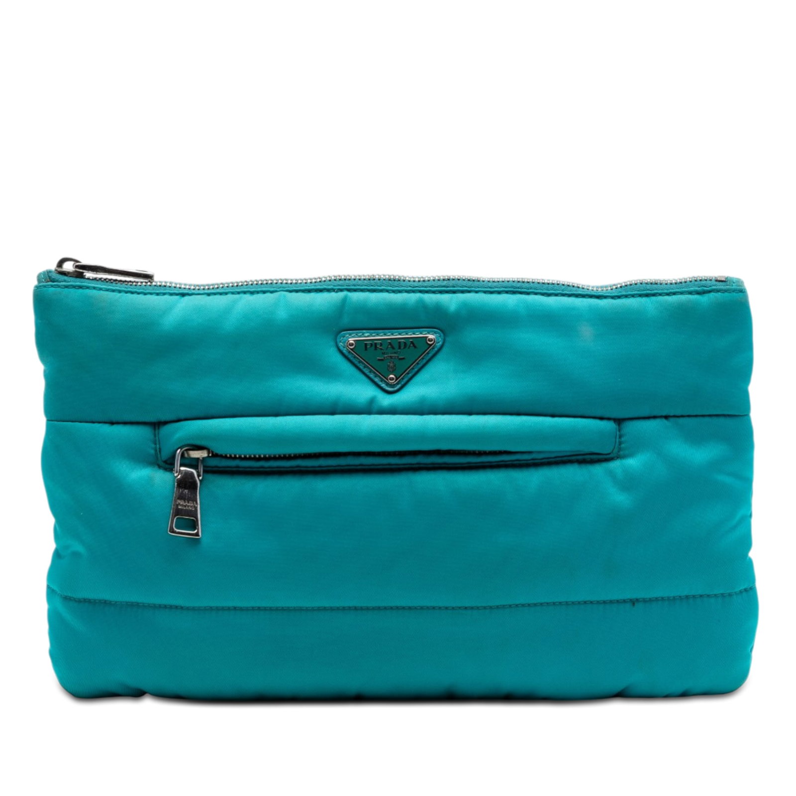 Prada Tessuto nylon zip clutch with front pocket (1 of 6)
