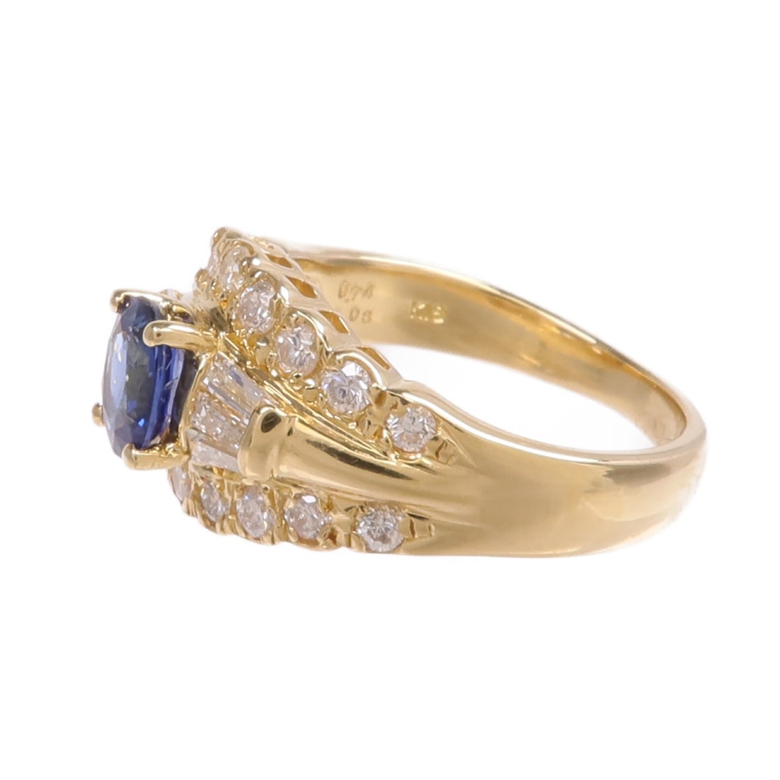 Sapphire and Diamond Ring in 18K Yellow Gold Size 5.75 - 3