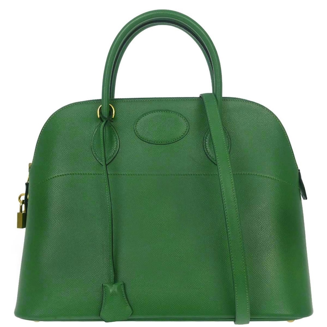 Hermes Bolide 35 Green Courchevel Leather 2way Handbag (1 of 18)