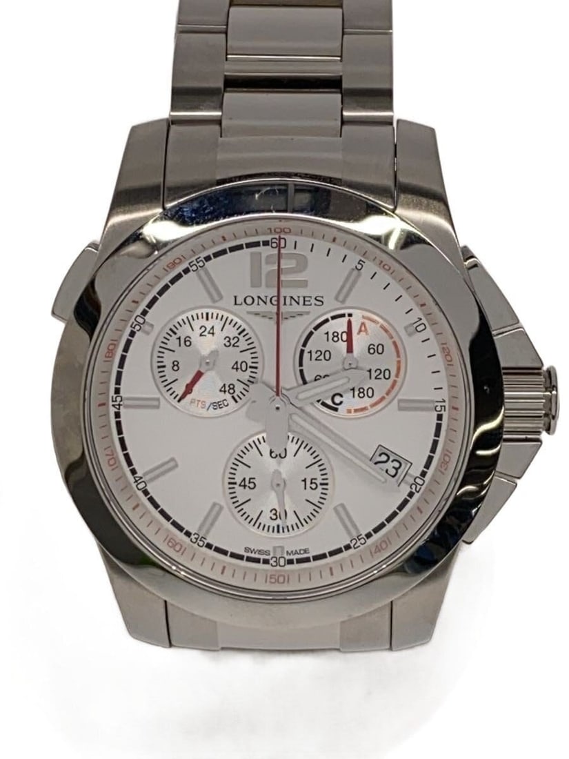 Longines Conquest Jumping Silver Men's Wristwatch: Longines Conquest Jumping Silver Men's Wristwatch This is a Longines Conquest Jumping L3.701.4 men's wristwatch, crafted in Switzerland. The watch features a silver case and band, and is designed for 