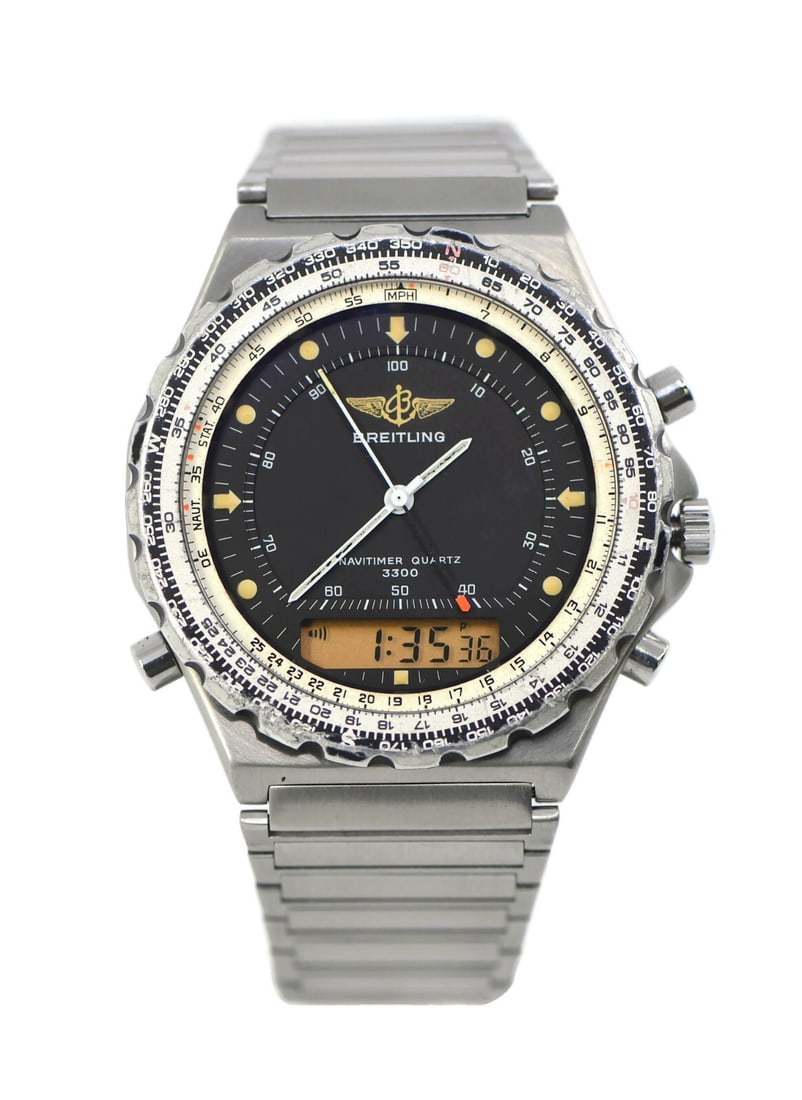 Breitling Jupiter 80970 Stainless Steel Analog Digital Watch: Breitling Jupiter 80970 Stainless Steel Analog Digital Watch This Breitling Jupiter Stainless Steel Watch (Model: 80970) seamlessly combines style and functionality. Crafted with a durable stainless s
